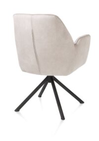 Bell, armstoel - zwart frame recht - draaibaar - pocket - stof Calabria - Kiezel - Afbeelding 3