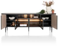 Aramon, dressoir 240 cm. - 2-deuren + 2-glasdeuren + 3-niches (+ LED) - Afbeelding 2