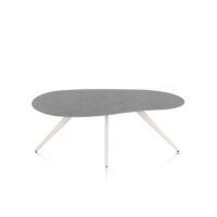 Saluti, eetkamertafel organisch 180 x 120 cm. - 4 poot - cr&egrave;me - Antraciet