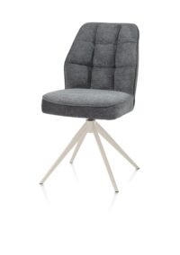 Bell, chaise - piétement crème - pivotante - relax - confort ressorts - combi Calabria/Vada - Anthracite - Image 2