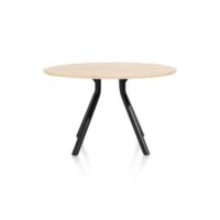 Arvada, tafel 125 cm. - rond - centrale poot kort - natural