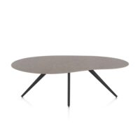 Saluti, eetkamertafel organisch 210 x 120 cm. - 4 poot - rough off black - Lava