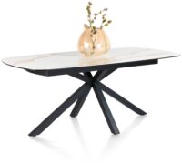 Montello, eetkamertafel 200 x 100 cm - centrale poot - keramiek blad - wit - Afbeelding 2