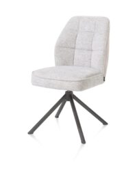 Bell, chaise - piétement tubulaire graphite - pivotante - confort ressorts - combi Calabria/Vada - Caillou - Image 2