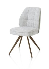 Bell, eetkamerstoel - steelbrown frame - pocket - combi Calabria/Vada - Olijf