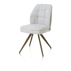 Bell, eetkamerstoel - steelbrown frame - pocket - combi Calabria/Vada - Olijf