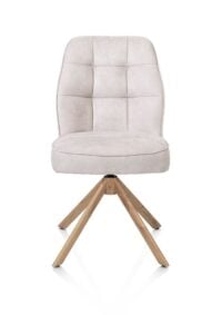 Bell, chaise - piétement aspect chêne - pivotante - confort ressorts - tissu Calabria - Caillou
