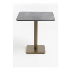 Brest table de bistrot stone anthracite 75x75cm - Or