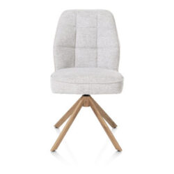 Bell, eetkamerstoel - eikenprint frame - draaibaar - relax - pocket - combi Calabria/Vada - Kiezel