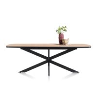 Avalox, table &agrave; rallonge ovale 190 (+ 60) x 110 cm - couleur oak natural vintage - centrale pied