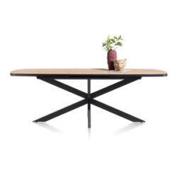 Avalox, table &agrave; rallonge ovale 190 (+ 60) x 110 cm - couleur oak natural vintage - centrale pied