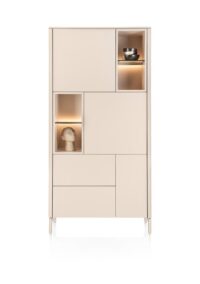 Trentino, Bergkast 95 cm. - 3-deuren + 2-laden + 4-niches - Creme