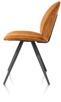 Aiko, chaise - rough off black - tissu Karese - Jaune ocre - Image 3