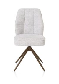 Bell, eetkamerstoel - steelbrown frame - draaibaar - relax - pocket - combi Calabria/Vada - Kiezel - Afbeelding 2