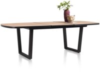 Avalox, uitschuiftafel ovaal 190 (+ 60) x 110 cm - kleur oak natural vintage - V poot - Afbeelding 3
