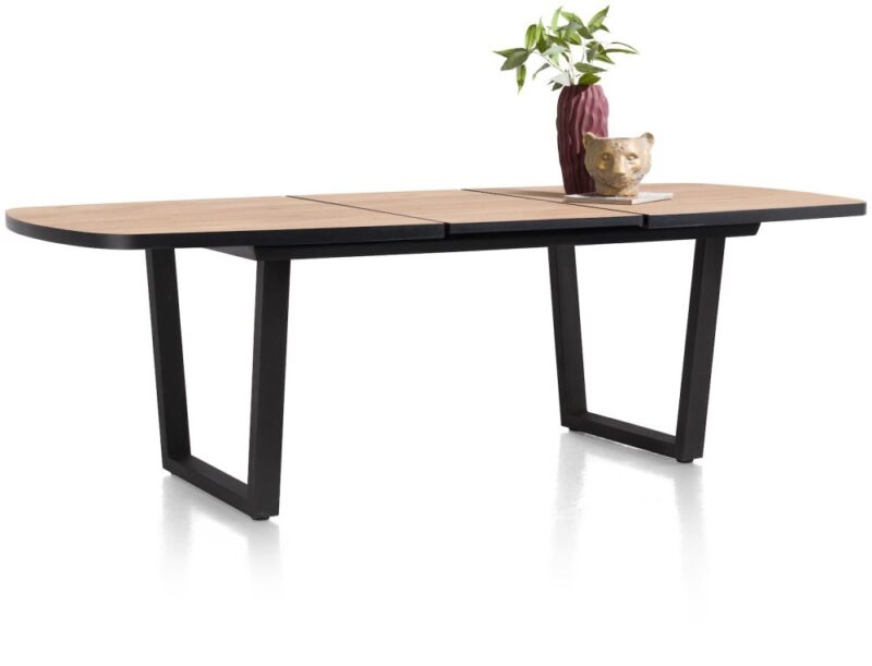Avalox, Uitschuiftafel Ovaal 190 (+ 60) X 110 Cm - Kleur Oak Natural Vintage - V Poot - Afbeelding 3