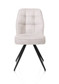 Bell, chaise - piétement noir - confort ressorts - tissu Calabria - Caillou