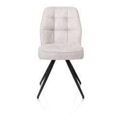 Bell, chaise - piétement noir - confort ressorts - tissu Calabria - Caillou