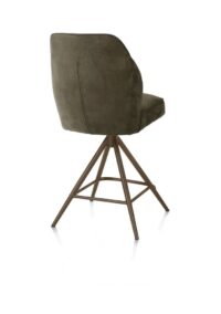 Bell, barstoel - steelbrown frame - draaibaar - pocket - stof calabria - mosgroen - Afbeelding 3