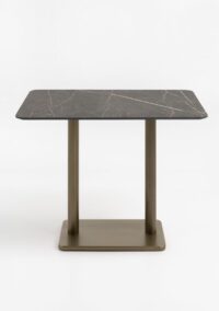 Brest table de bar marble onyx 120x75cm - Or