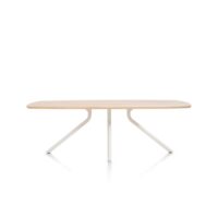 Arvada, table 220 x 110 cm. - ovale - pied central Nebbia - Naturel Nebbia