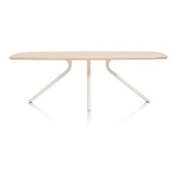 Arvada, table 220 x 110 cm. - ovale - pied central Nebbia - Naturel Nebbia