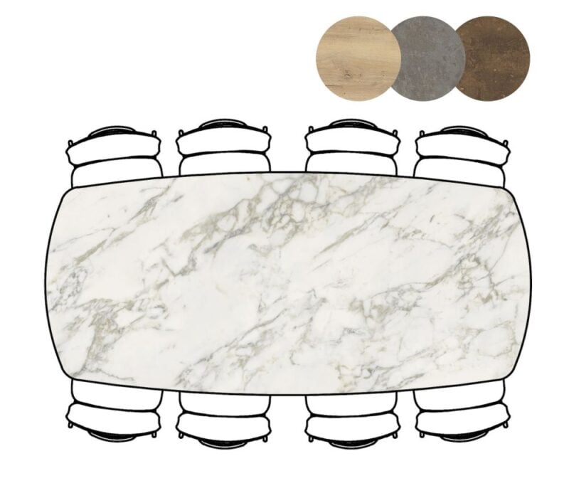 Masura, Eetkamertafel Ovaal - 240 X 110 Cm - Wit - Afbeelding 2