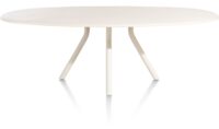 Lund, table ovale 240 x 120 cm. - stone-skin - pied central long - Nebbia - Image 2