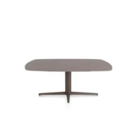 Saluti, eetkamertafel ovaal 180 X 105 cm. - centrale teenpoot - steelbrown - Lava