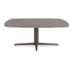 Saluti, table ovale 180 X 105 cm. - pied central - steelbrown - Lava