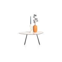 Montello, table basse 94 x 49 cm. - hauteur 42 cm. - plateau en ceramique - blanc