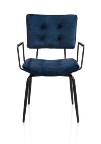 Manou, armstoel - off black - stof Karese - Donkerblauw