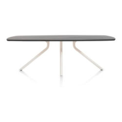 Arvada, table 220 x 110 cm. - ovale - pied central Nebbia - Onyx Nebbia