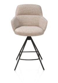 Mateo, barstoel - 4-pootjes - rough off black - Bellini - Creme