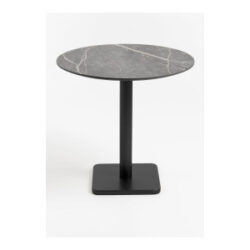 Brest bistrotafel marble light grey D80cm - zwart