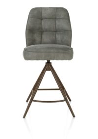 Bell, barstoel - steelbrown frame - draaibaar - pocket - stof calabria - Olijf