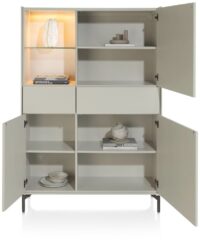 Noon, bergkast 120 cm - 3-deuren + 2-laden (+ LED) - geheel silk grey - Afbeelding 2