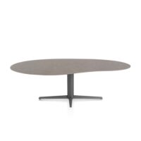 Saluti, eetkamertafel organisch 240 X 120 cm. - centrale teenpoot - grafiet - Lava