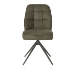Bell, eetkamerstoel - grafiet frame - draaibaar - pocket - stof calabria - mosgroen