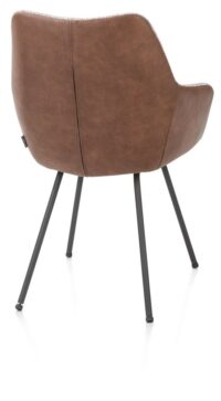 Mats, armstoel 4-poots - grafiet - combi Pala cognac + Luton koper - Afbeelding 2