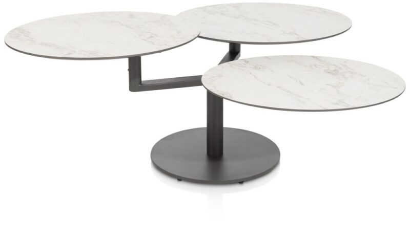 Pete, Salontafel Draaibaar - Ca. 100 X 100 Cm (3 Bladen Rond) - Afbeelding 2