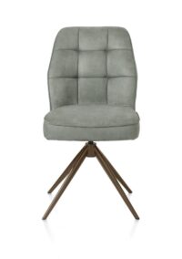 Bell, eetkamerstoel - steelbrown frame - draaibaar - pocket - stof calabria - Olijf