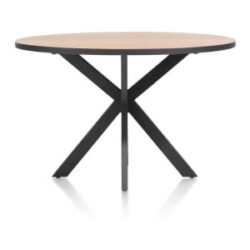 Avalox, table de bar ronde 150 x 120 cm - couleur oak natural vintage - centrale pied