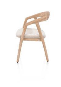 Dante, armstoel - eik naturel met gestoffeerde zit in stof Cloudy beige - Afbeelding 3