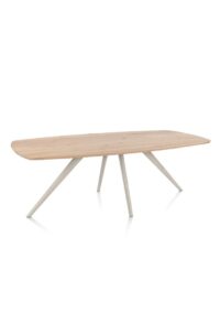 Arvada, Table à manger 220 x 110 cm, ovale, 4 pieds - Creme - Image 2