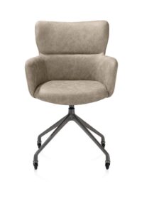 Sage, armstoel + wielen - alu frame in graphiet - stof Oregon - beige