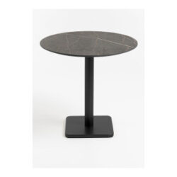 Brest table de bistrot marble onyx D80cm - noir