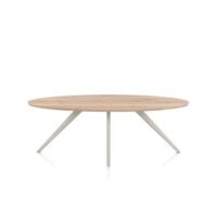 Arvada, eetkamertafel 220 x 110 cm, ellips, 4 poot - Creme