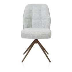Bell, eetkamerstoel - steelbrown frame - draaibaar - pocket - combi Calabria/Vada - Olijf