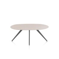 Saluti, eetkamertafel ellips 180 x 105 cm. - 4 poot - graphiet - Light sand